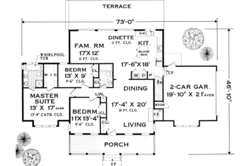 Dream House Plan - Floor Plan - Main Floor for Farmhouse House Plan #3-140 - 3 bed, 2 bath