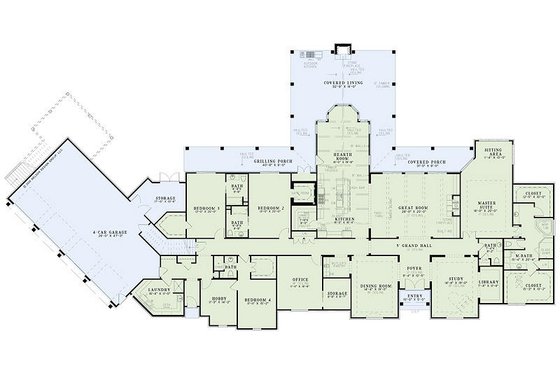 Floor Plan - Main Floor for European House Plan #17-2462 - 5 bed, 5.5 bath