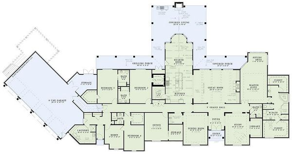 Architectural House Design - European Floor Plan - Main Floor Plan #17-2462