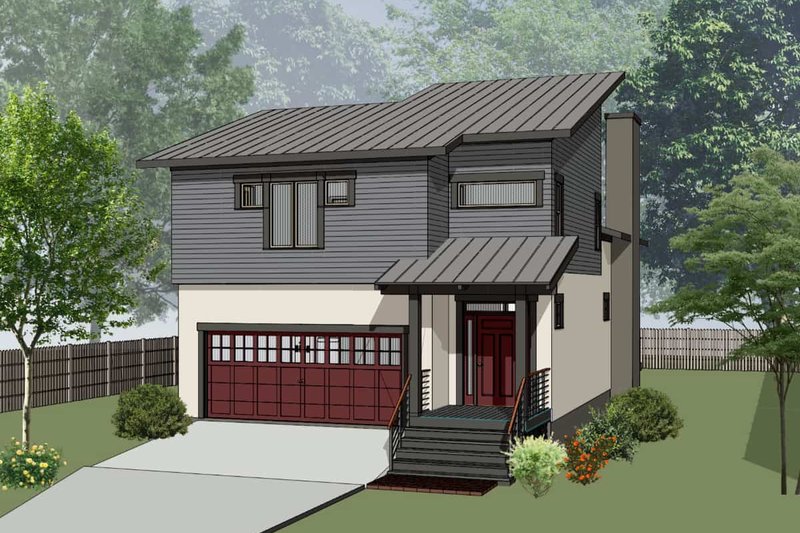 Dream House Plan - Modern Exterior - Front Elevation Plan #79-300