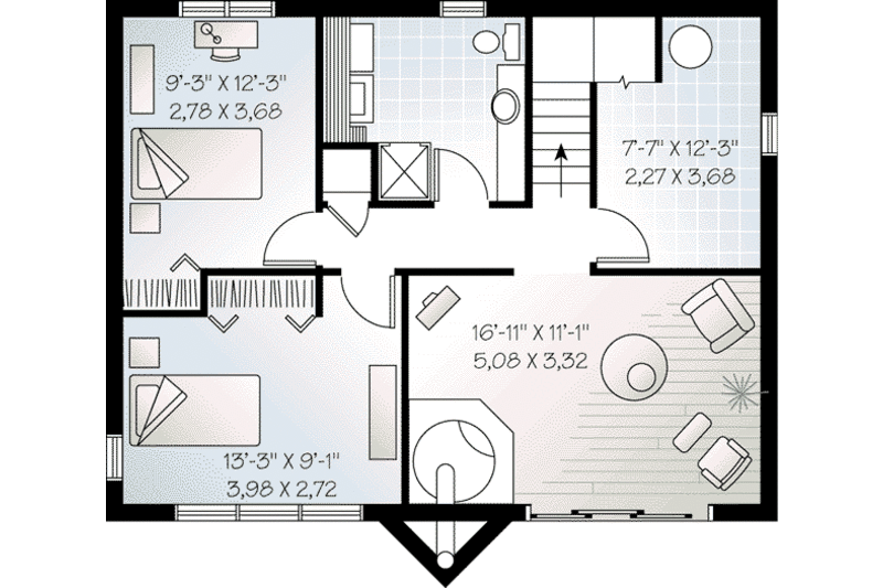 House Design - Floor Plan - Lower Floor for Modern House Plan #23-602 - 3 bed, 2 bath