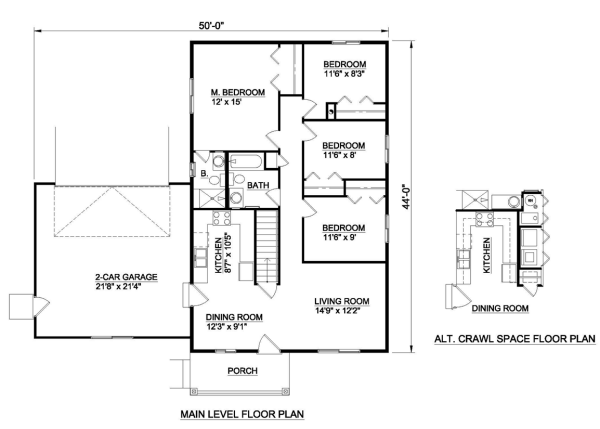 Ranch Floor Plan - Main Floor Plan #116-300