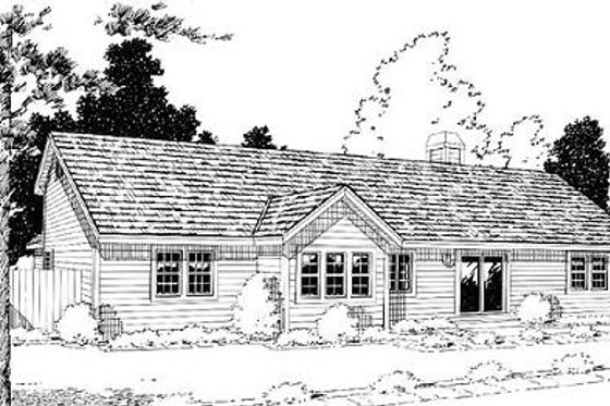 Exterior - Rear Elevation for Traditional House Plan #312-433 - 3 bed, 2.5 bath