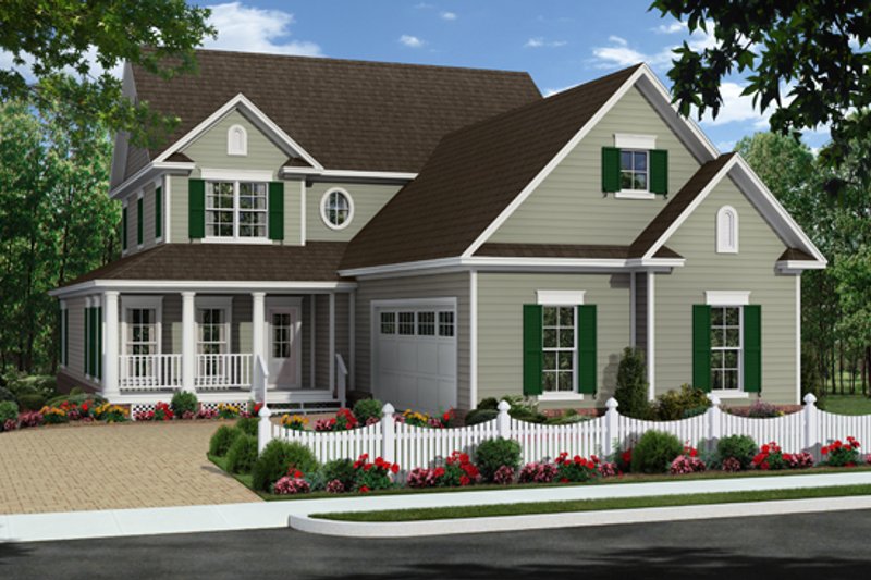 Dream House Plan - Farmhouse Exterior - Front Elevation Plan #21-331