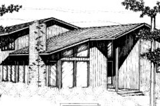 Exterior - Front Elevation for Modern House Plan #303-281 - 2 bed, 2 bath