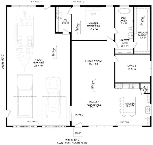 Home Plan - Contemporary Floor Plan - Main Floor Plan #932-1218
