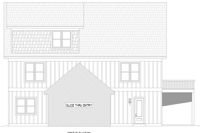 Architectural House Design - Exterior - Other Elevation 1 for Farmhouse House Plan #932-1159 - 3 bed, 4 bath