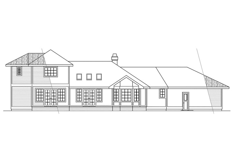 Home Plan - Exterior - Rear Elevation for Ranch House Plan #124-129 - 3 bed, 2.5 bath
