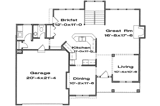 Floor Plan - Main Floor for Traditional House Plan #6-130 - 4 bed, 3.5 bath