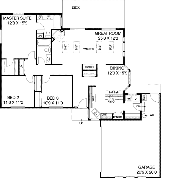 House Design - Ranch Floor Plan - Main Floor Plan #60-548