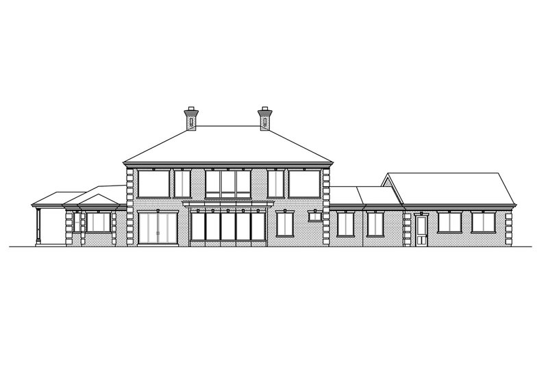 Home Plan - Exterior - Rear Elevation for Colonial House Plan #124-1230 - 5 bed, 5.5 bath