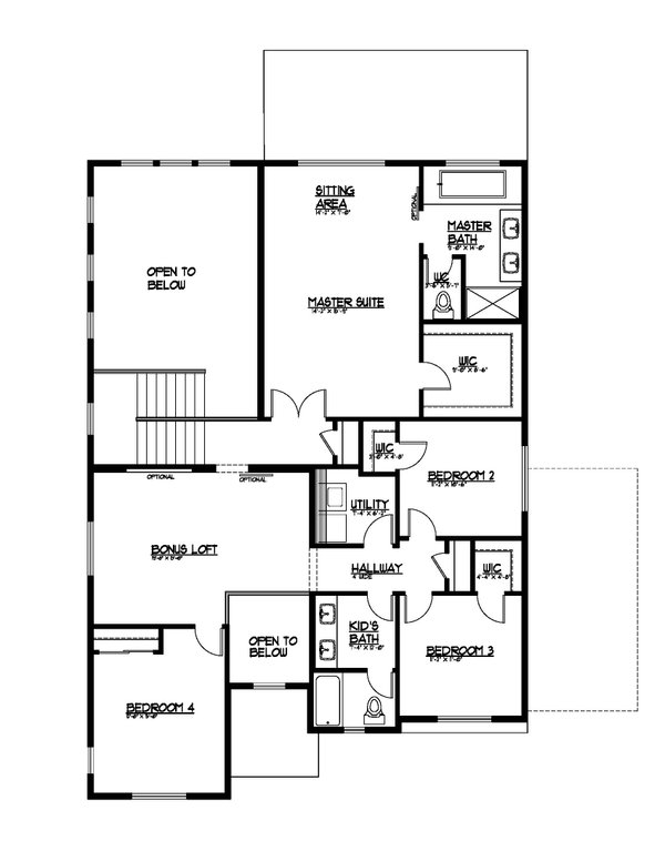 Farmhouse Floor Plan - Upper Floor Plan #569-59