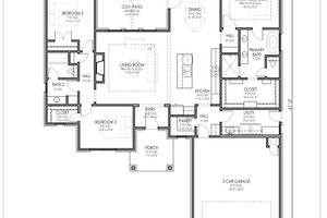 Floor Plan - Main Floor for Contemporary House Plan #1119-5 - 3 bed, 2 bath