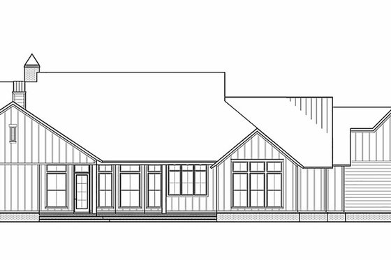 Exterior - Rear Elevation for Farmhouse House Plan #1074-9 - 4 bed, 3.5 bath
