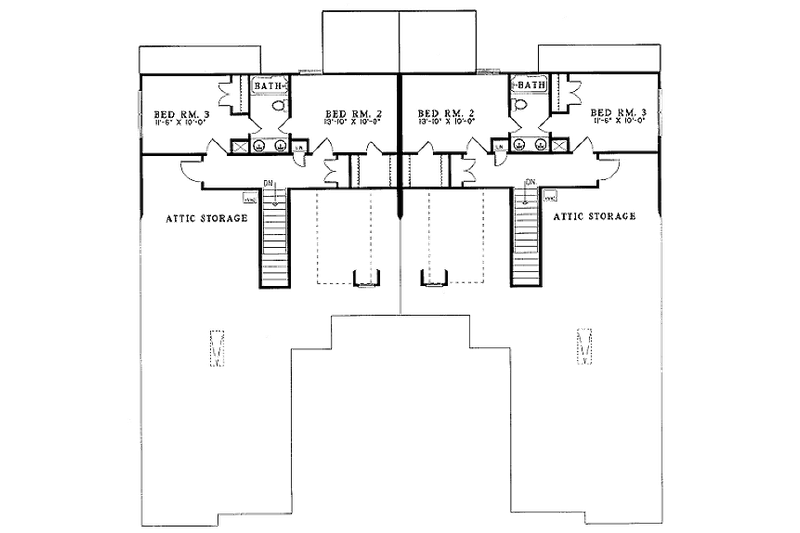House Design - Floor Plan - Upper Floor for Traditional House Plan #17-2034 - 3 bed, 2.5 bath