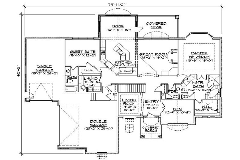Dream House Plan - Floor Plan - Main Floor for Traditional House Plan #5-275 - 4 bed, 3.5 bath