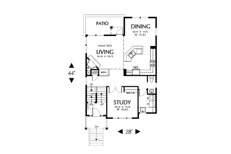 Home Plan - Floor Plan - Main Floor for Traditional House Plan #48-317 - 2 bed, 2.5 bath