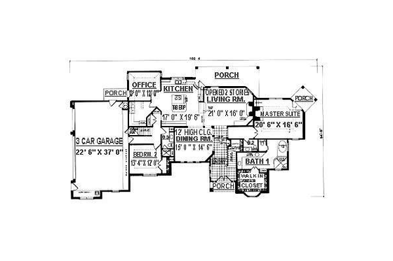 Floor Plan - Main Floor for European House Plan #40-234 - 4 bed, 4 bath
