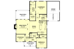 Floor Plan - Main Floor for Country House Plan #430-401 - 2 bed, 2 bath