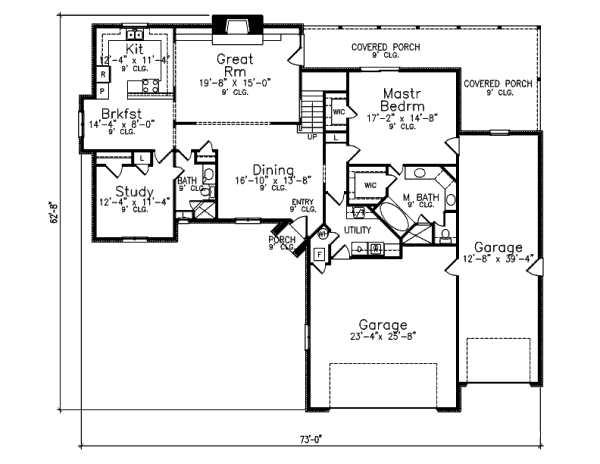 Southern Floor Plan - Main Floor Plan #52-207