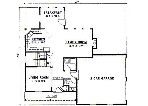 Traditional Floor Plan - Main Floor Plan #67-797