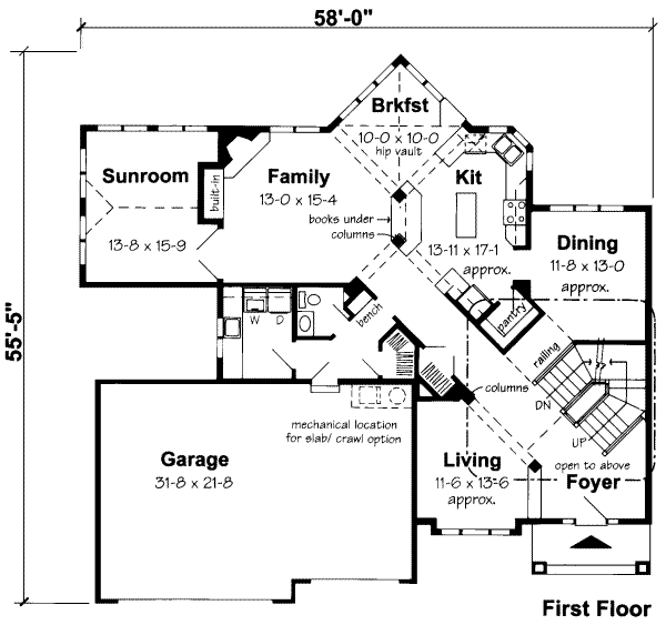 Traditional Floor Plan - Main Floor Plan #312-392