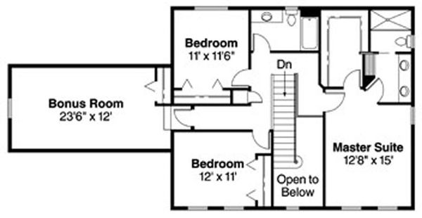 Home Plan - Colonial Floor Plan - Upper Floor Plan #124-715