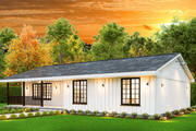Traditional Style House Plan - 3 Beds 2 Baths 1456 Sq/Ft Plan #54-640 Exterior 