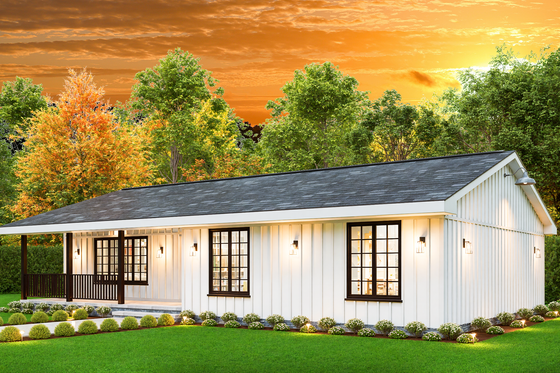 Exterior - Front Elevation 4 for Traditional House Plan #54-640 - 3 bed, 2 bath