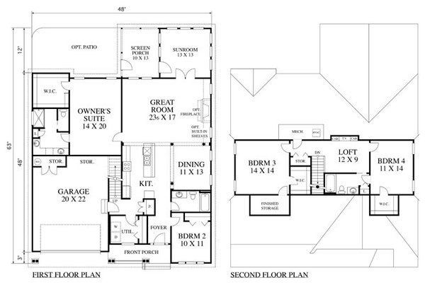 Dream House Plan - Floor Plan - Main Floor for Cottage House Plan #1053-102 - 4 bed, 3 bath