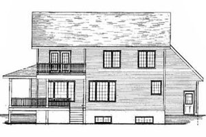 Exterior - Rear Elevation for Country House Plan #409-1112 - 3 bed, 2.5 bath
