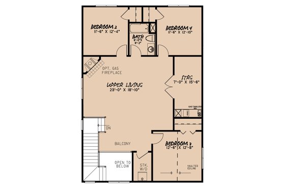 Floor Plan - Upper Floor for Craftsman House Plan #923-163 - 5 bed, 3.5 bath