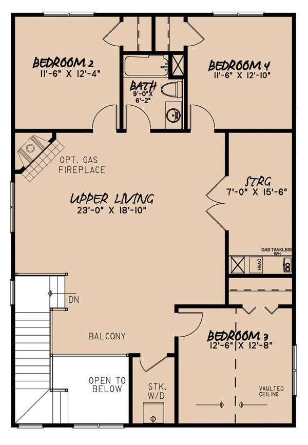 Home Plan - Craftsman Floor Plan - Upper Floor Plan #923-163