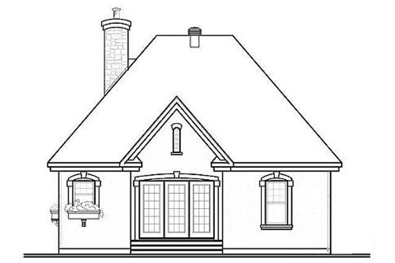 Dream House Plan - Exterior - Rear Elevation for Traditional House Plan #23-474 - 2 bed, 1 bath