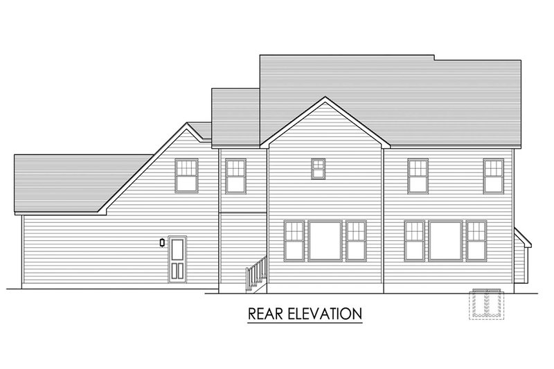 Home Plan - Exterior - Rear Elevation for Traditional House Plan #1010-226 - 4 bed, 2.5 bath