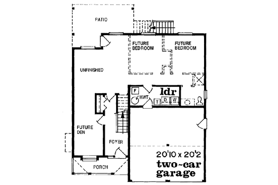 Floor Plan - Main Floor for Traditional House Plan #47-234 - 3 bed, 2 bath