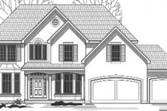 Exterior - Front Elevation for Traditional House Plan #67-820 - 4 bed, 3 bath