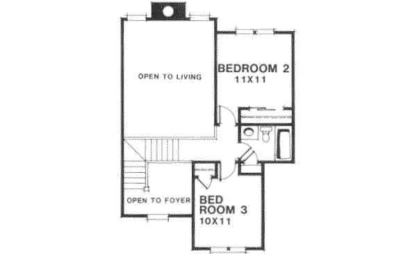 Traditional Floor Plan - Upper Floor Plan #129-114