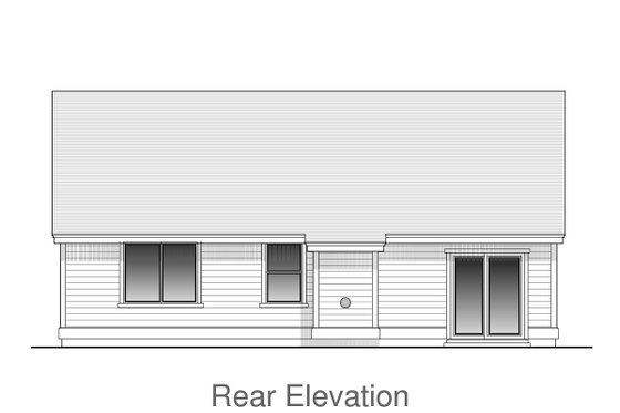 Exterior - Rear Elevation for Craftsman House Plan #53-603 - 3 bed, 2 bath