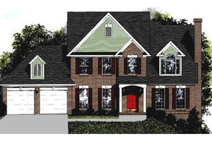 Colonial Exterior - Front Elevation Plan #56-147