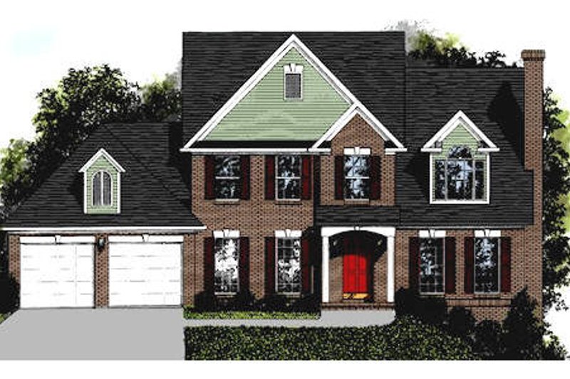 Dream House Plan - Colonial Exterior - Front Elevation Plan #56-147