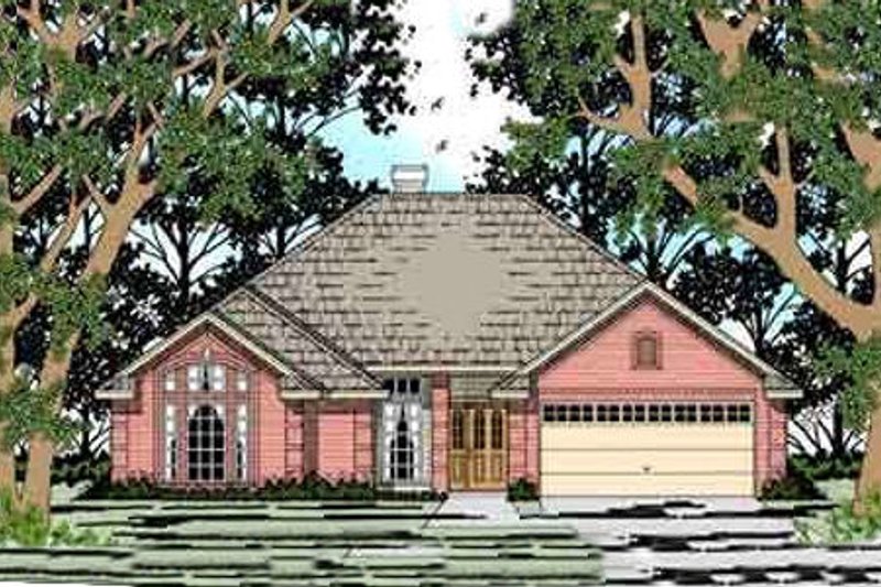 European Style House Plan - 3 Beds 2 Baths 1524 Sq/Ft Plan #42-337