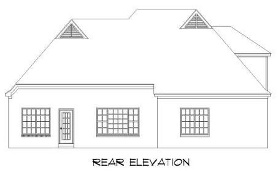Exterior - Rear Elevation for European House Plan #424-85 - 4 bed, 3 bath