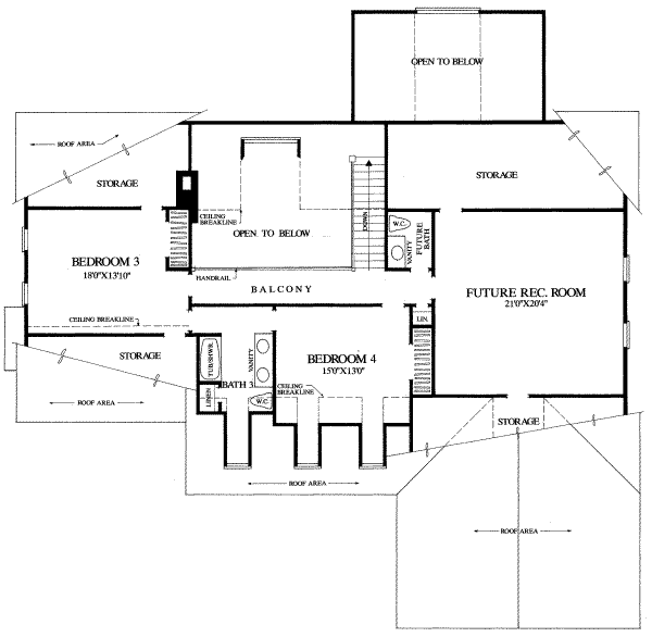 Home Plan - Traditional Floor Plan - Upper Floor Plan #137-213