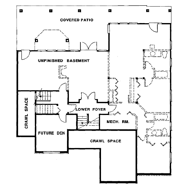 Mediterranean Floor Plan - Lower Floor Plan #47-318
