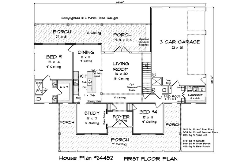 Dream House Plan - Floor Plan - Main Floor 1 for Farmhouse House Plan #513-2245 - 4 bed, 3 bath