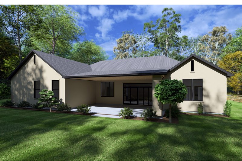 House Blueprint - Exterior - Rear Elevation for Contemporary House Plan #1111-1 - 4 bed, 2.5 bath