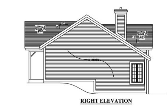 Exterior - Other Elevation 1 for Country House Plan #138-311 - 2 bed, 1 bath