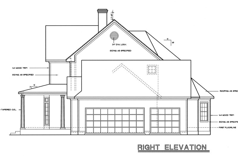 Dream House Plan - Exterior - Front Elevation 6 for Farmhouse House Plan #20-253 - 4 bed, 3.5 bath