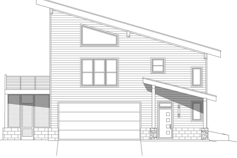 House Blueprint - Exterior - Front Elevation 3 for Contemporary House Plan #932-939 - 3 bed, 3 bath